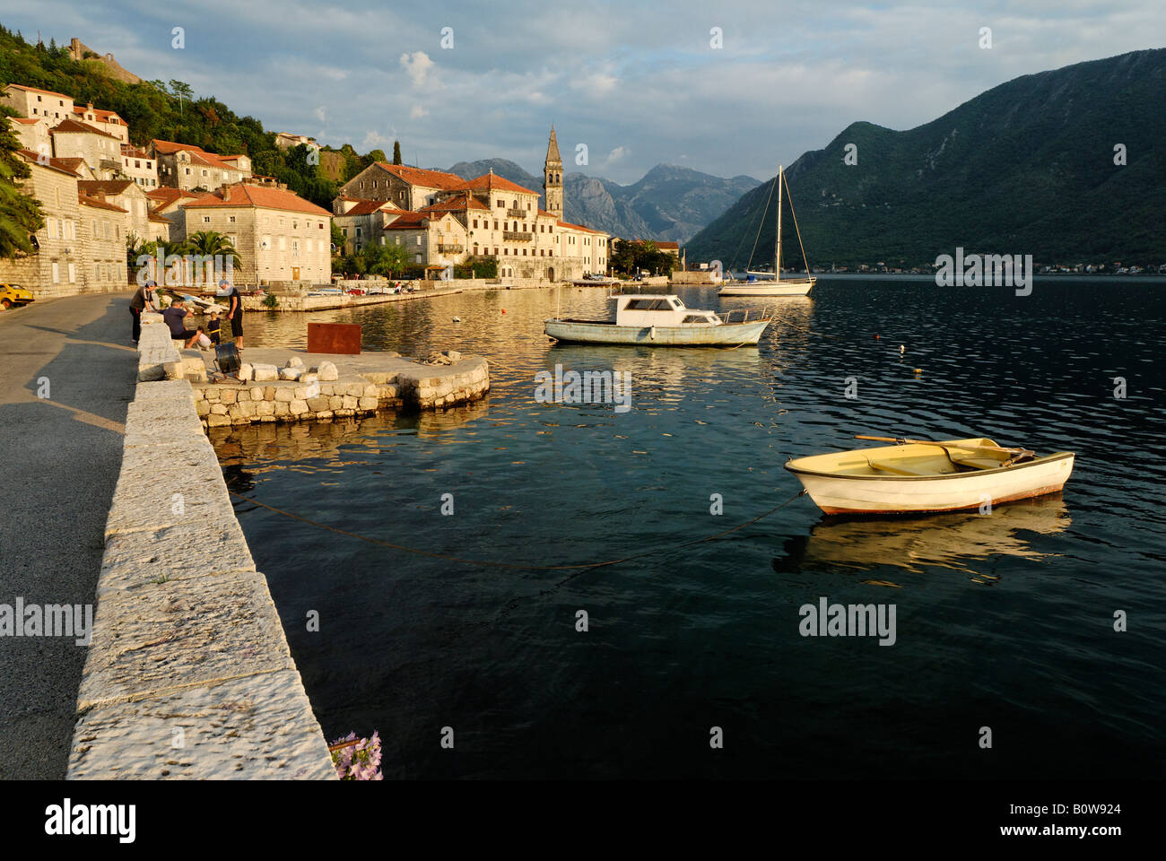 Historische Stadt Perast, UNESCO-Welt Heriage Website Golf von Kotor, Montenegro, Crna Gora, Balkan Stockfoto