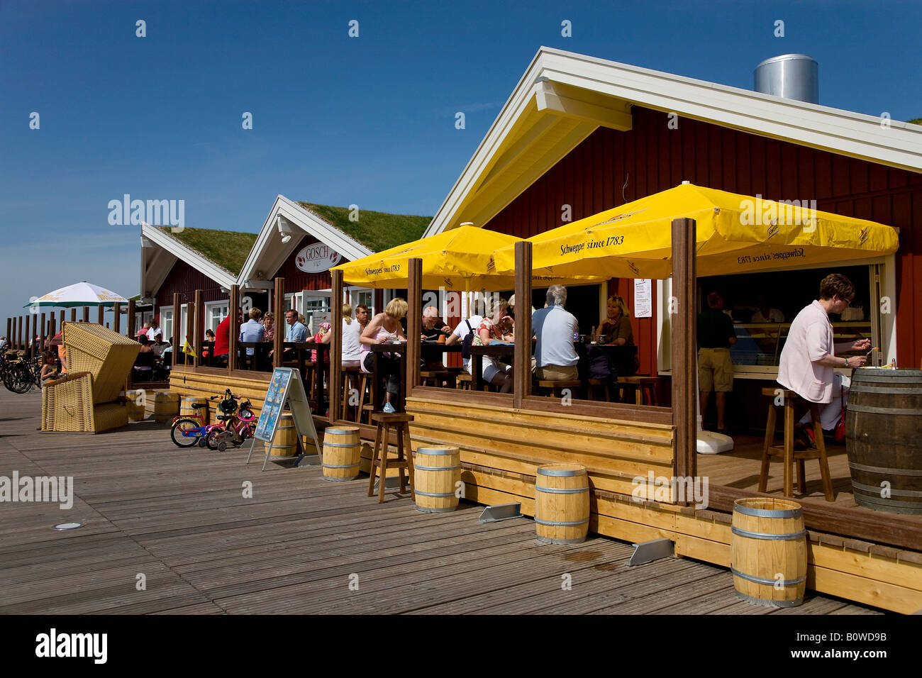 Gosch Fisch-Restaurant an der Strandpromenade von Sankt Peter-Ording, Nordfriesland, Schleswig-Holstein, Deutschland, Europa Stockfoto