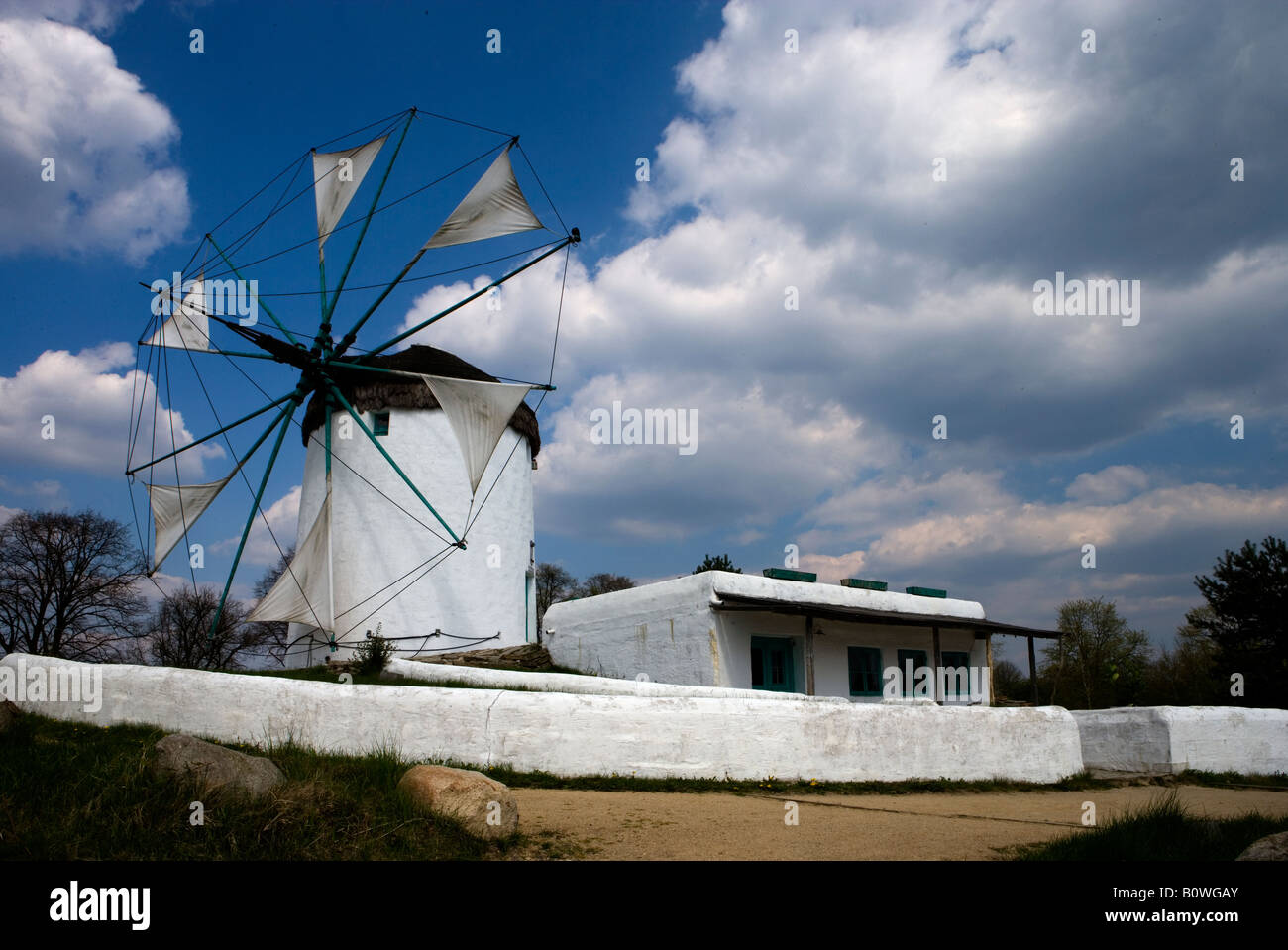 Griechenland Windmühlen von Mykonos Ägäischen Meer Windmühle aus Mykonos Internationales Wind-Und Wassermühlenmuseum Gifhorn Deutschland Stockfoto