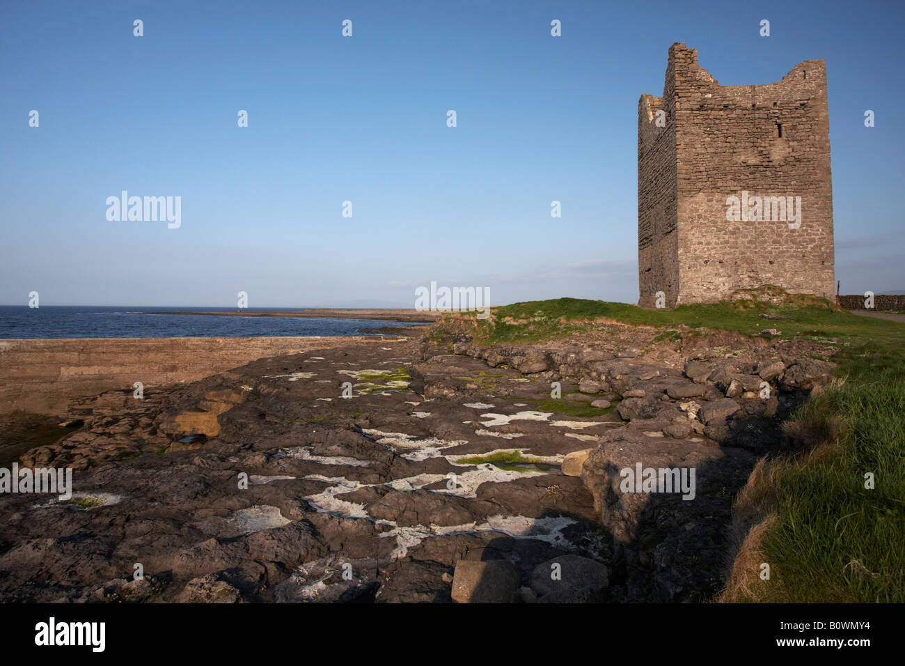 O' Dowd Roslea Roslee Burg Heim der ODowd Häuptlinge, gebaut im Jahre 1207 Easkey Grafschaft Sligo Irland Stockfoto