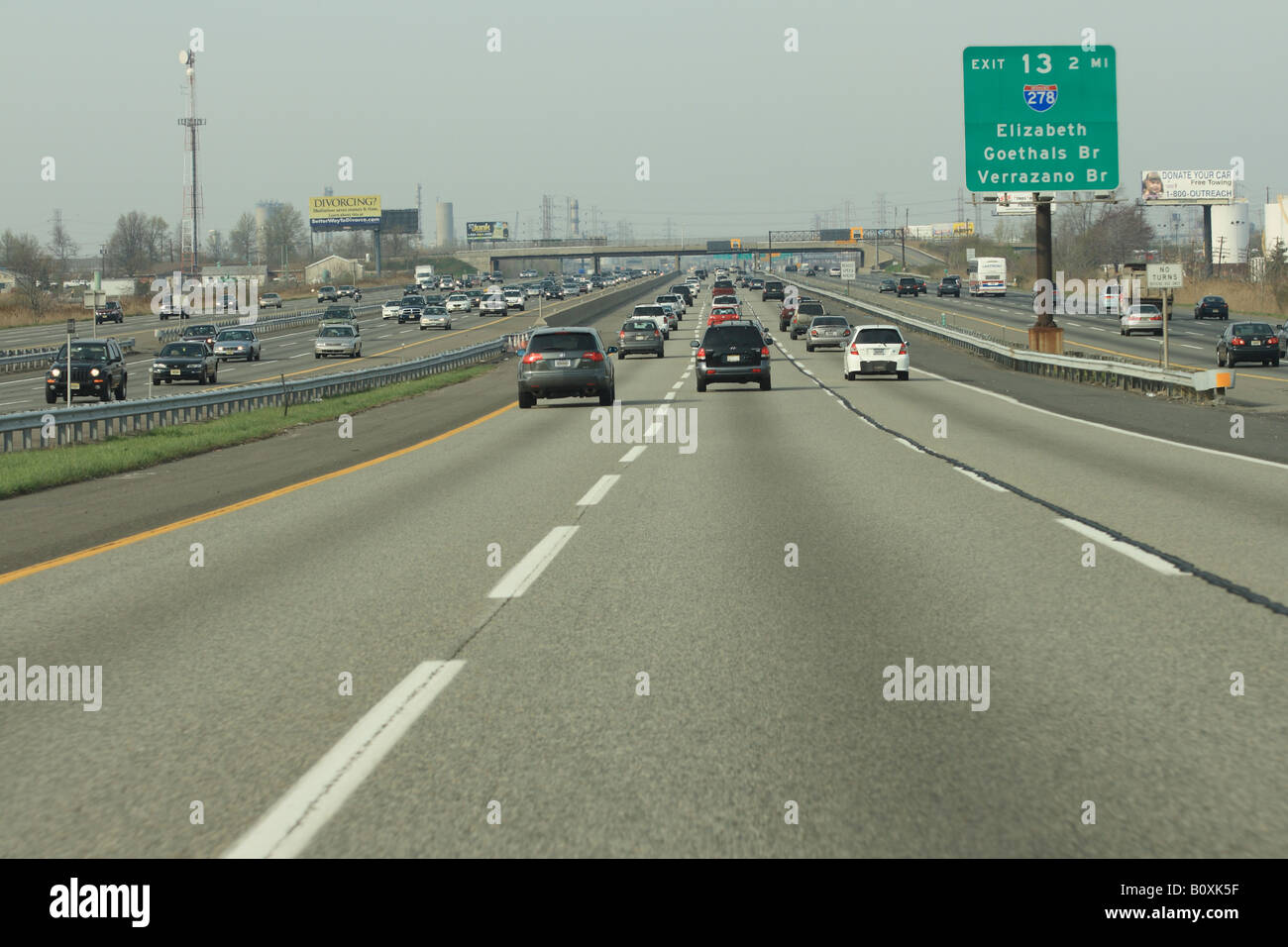 New Jersey Turnpike, Interstate 95, Autobahn und Verkehr, USA Stockfoto