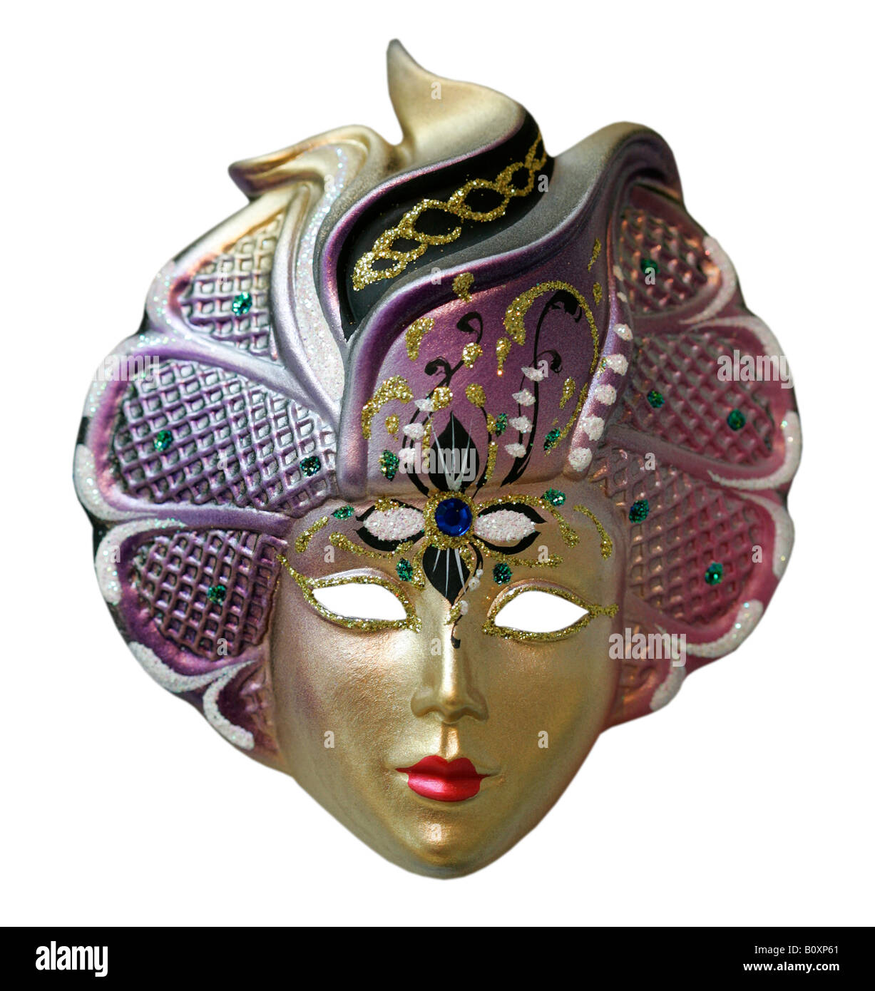 Italienische Maske Karneval in Venedig Festival Italien Maskerade Verkleidung Visier Schleier Wit Souvenir Kostüm verstecken Verkleidung festliche folk Stockfoto