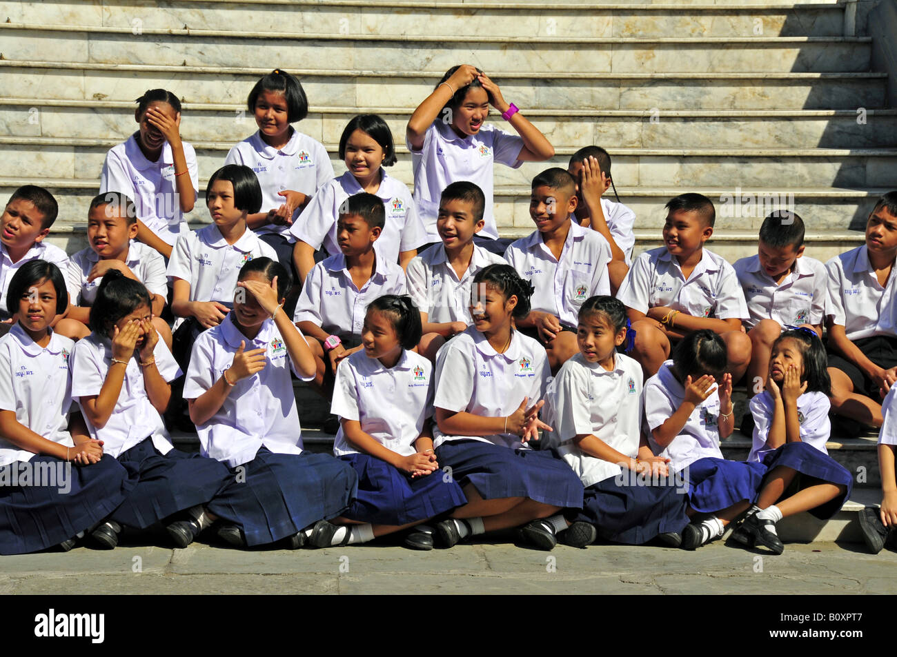 Klasse im Wat Phra Kaeo, Thailand, Bangkok Stockfoto