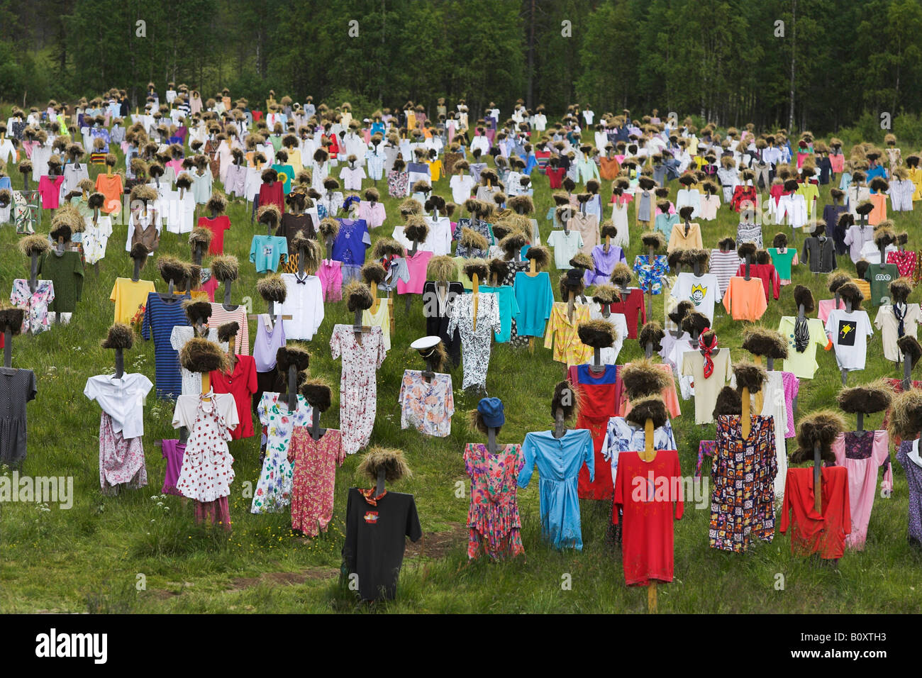 die Stille Völker Kainuu (Reijo Kela), land Art, Finnland, Oulu, Suomussalmi Stockfoto