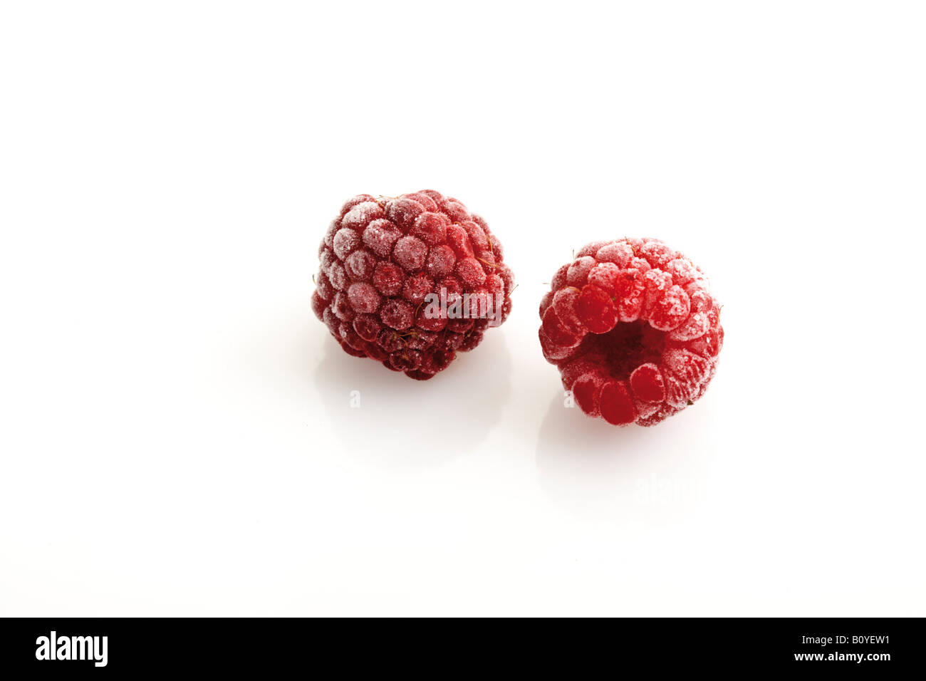 Gefrorene Himbeeren Stockfoto