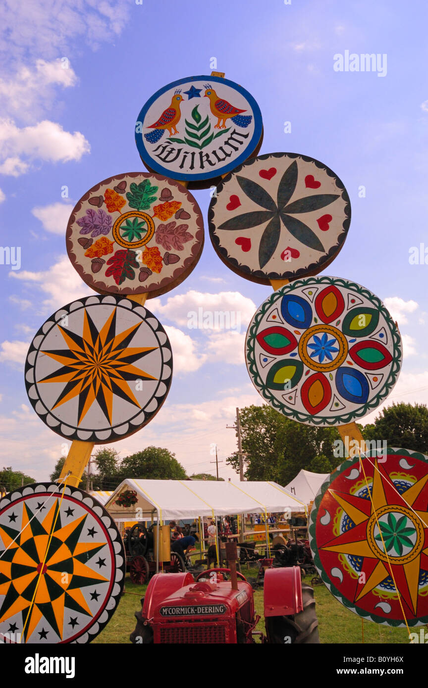 Hex-Zeichen auf dem Display an Kutztown Messe Stockfoto