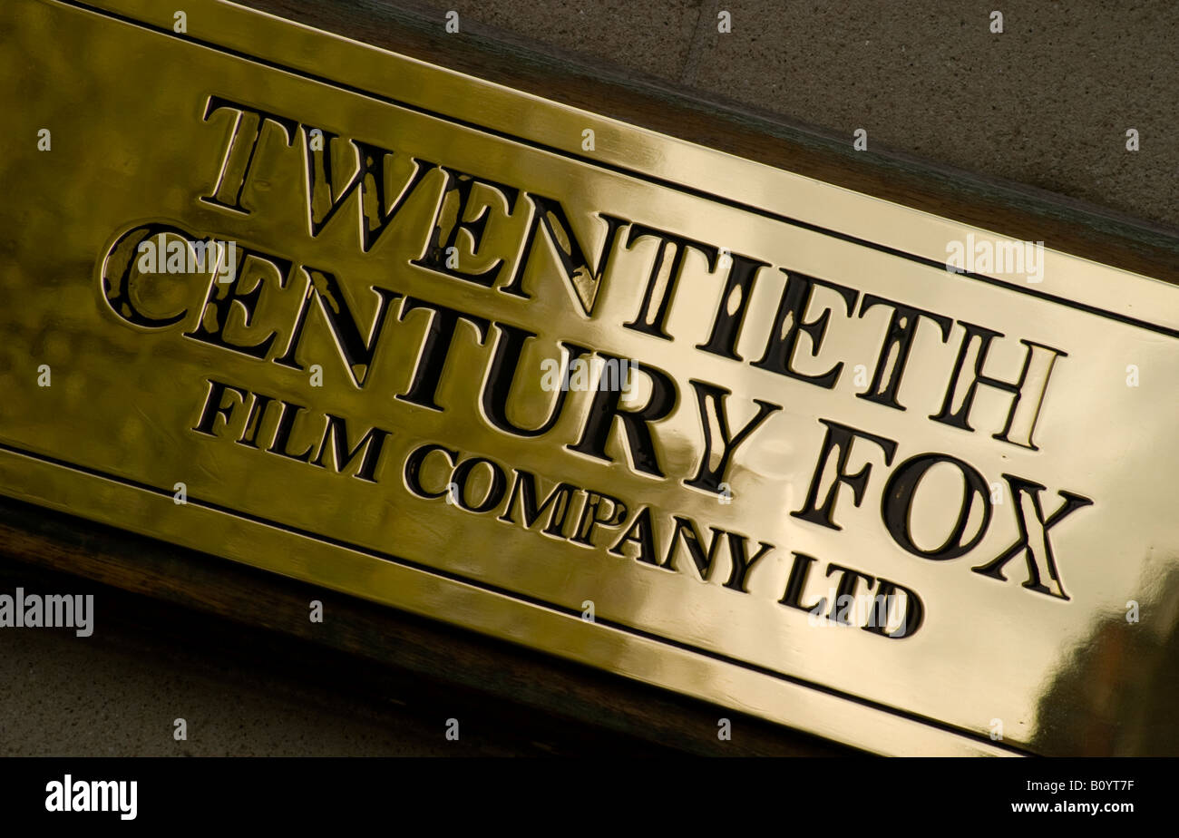 Twentieth Century Fox Plaque, Soho, London Stockfoto