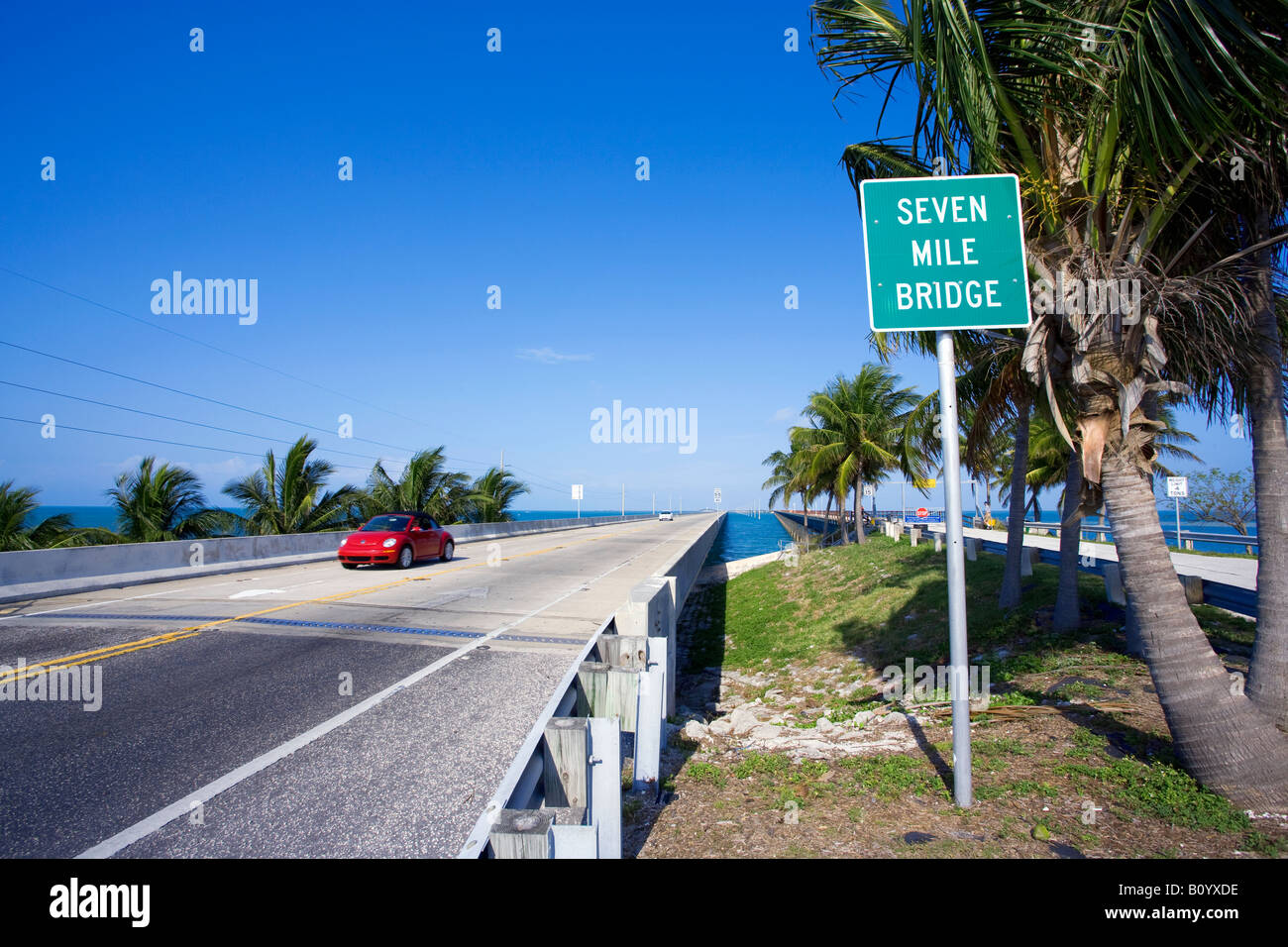 Seven Mile Bridge, Marathon-Schlüssel, Florida Keys, Florida, USA Stockfoto