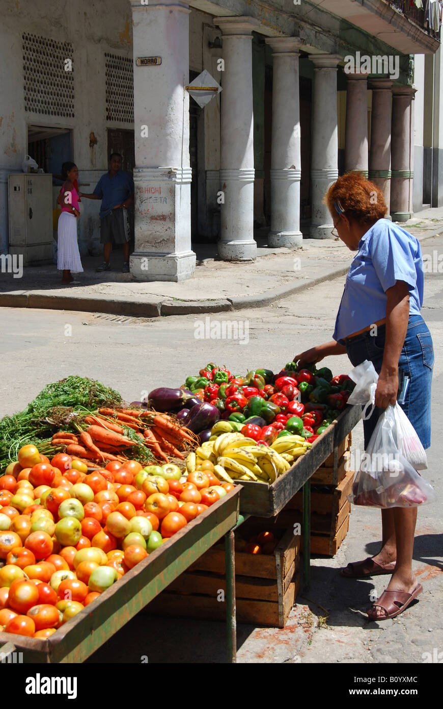 Obst und Gemüse Stall in Havanna Centro Stockfoto