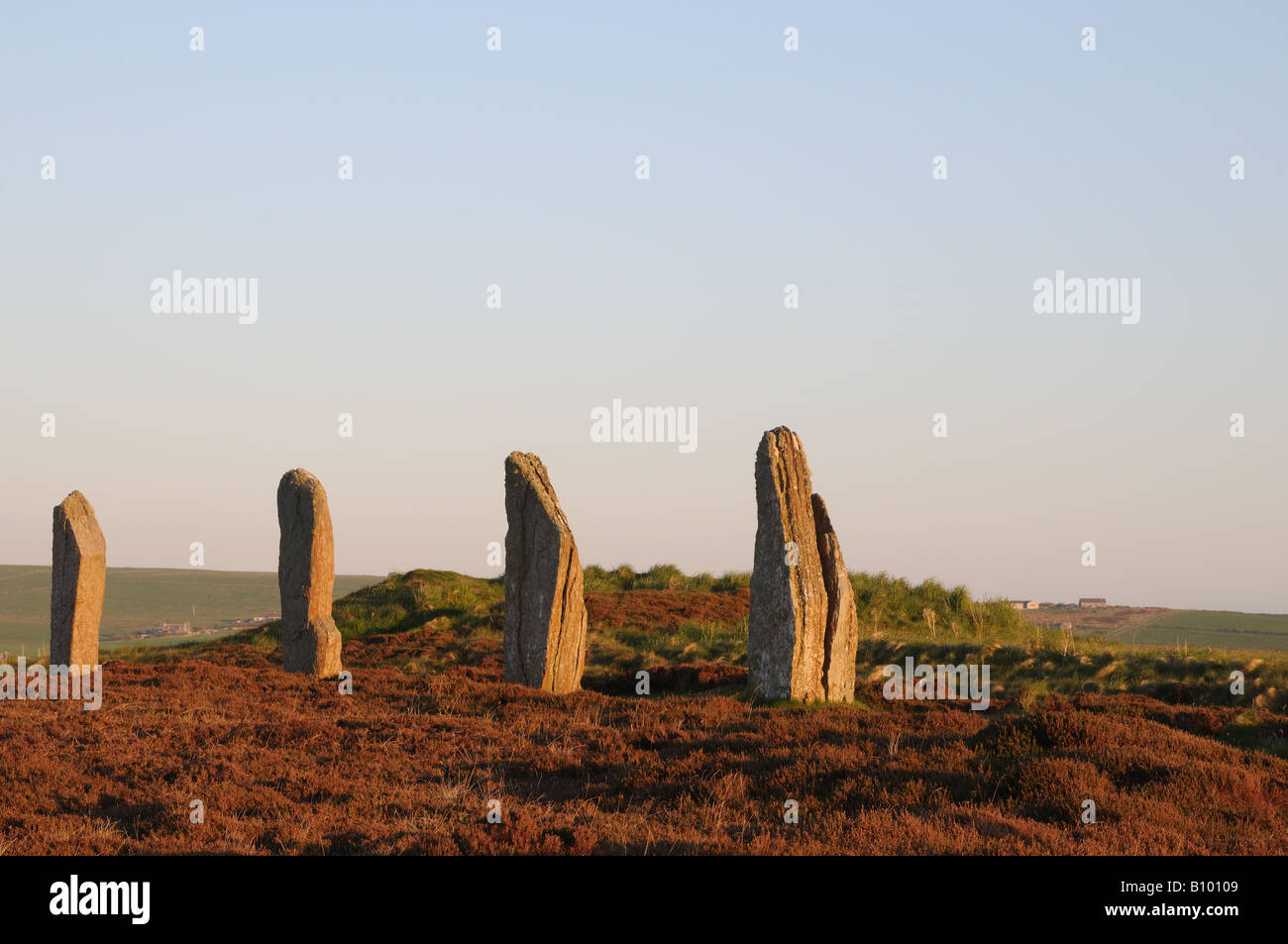 Der Ring of Brodgar auf Orkney Island, Schottland. Ursprünglich gab es 60 Steinen, die von einem Graben umgeben. Stockfoto