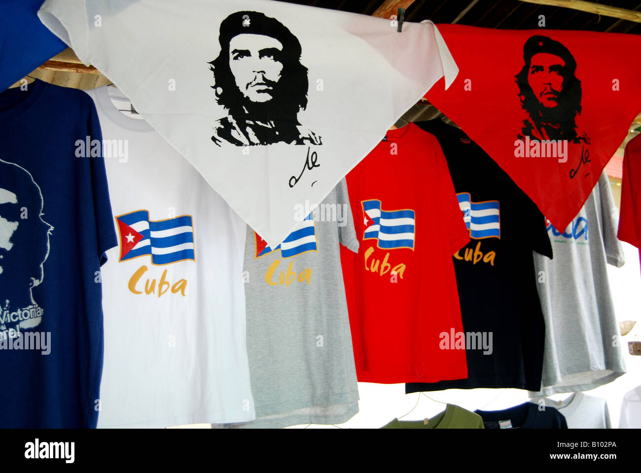 Stall mit Che Guevara Souvenirs Soroa auf Kuba Stockfoto
