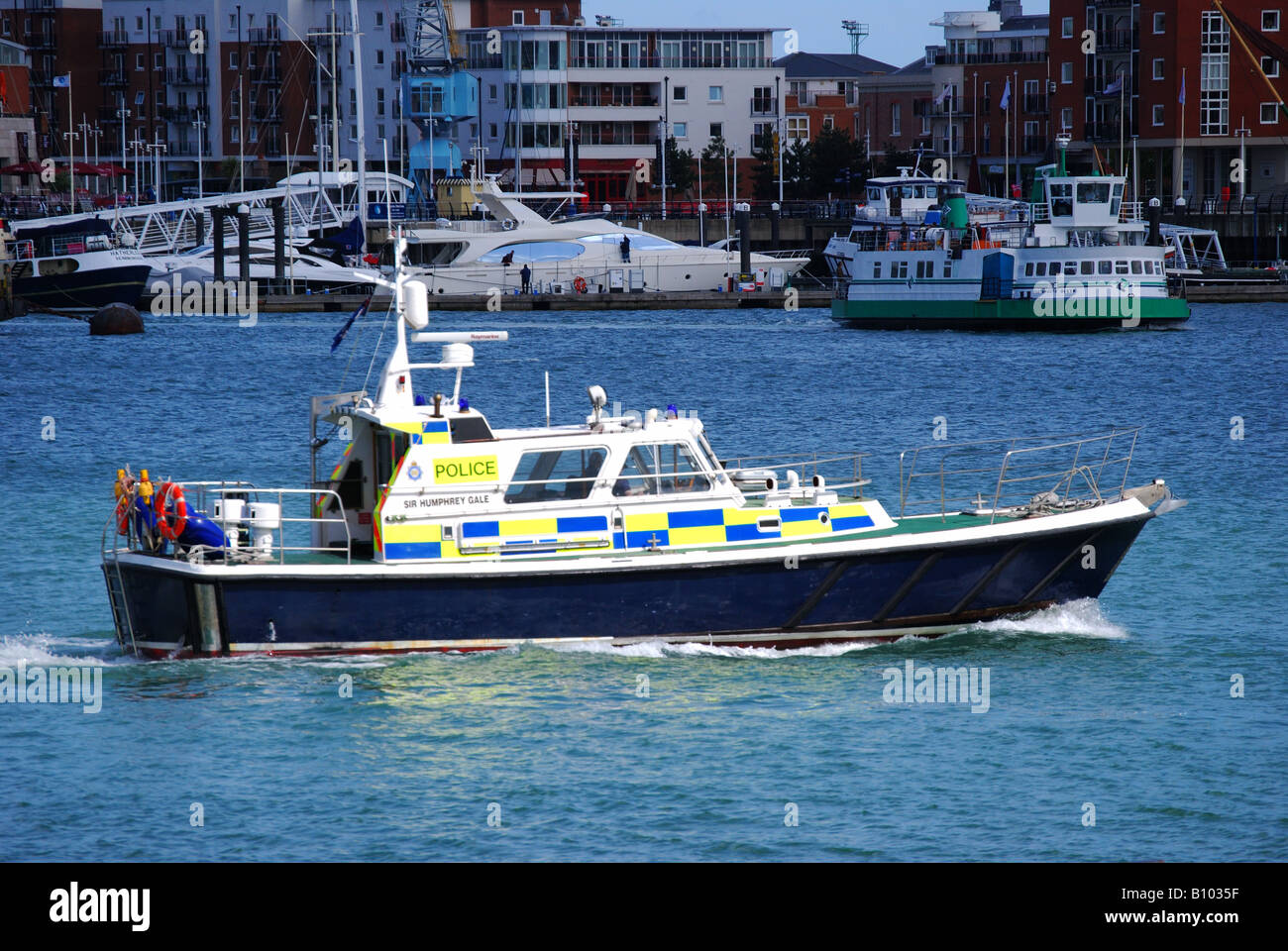 Polizei zu starten, Hafen von Portsmouth, Hampshire, England, Vereinigtes Königreich Stockfoto
