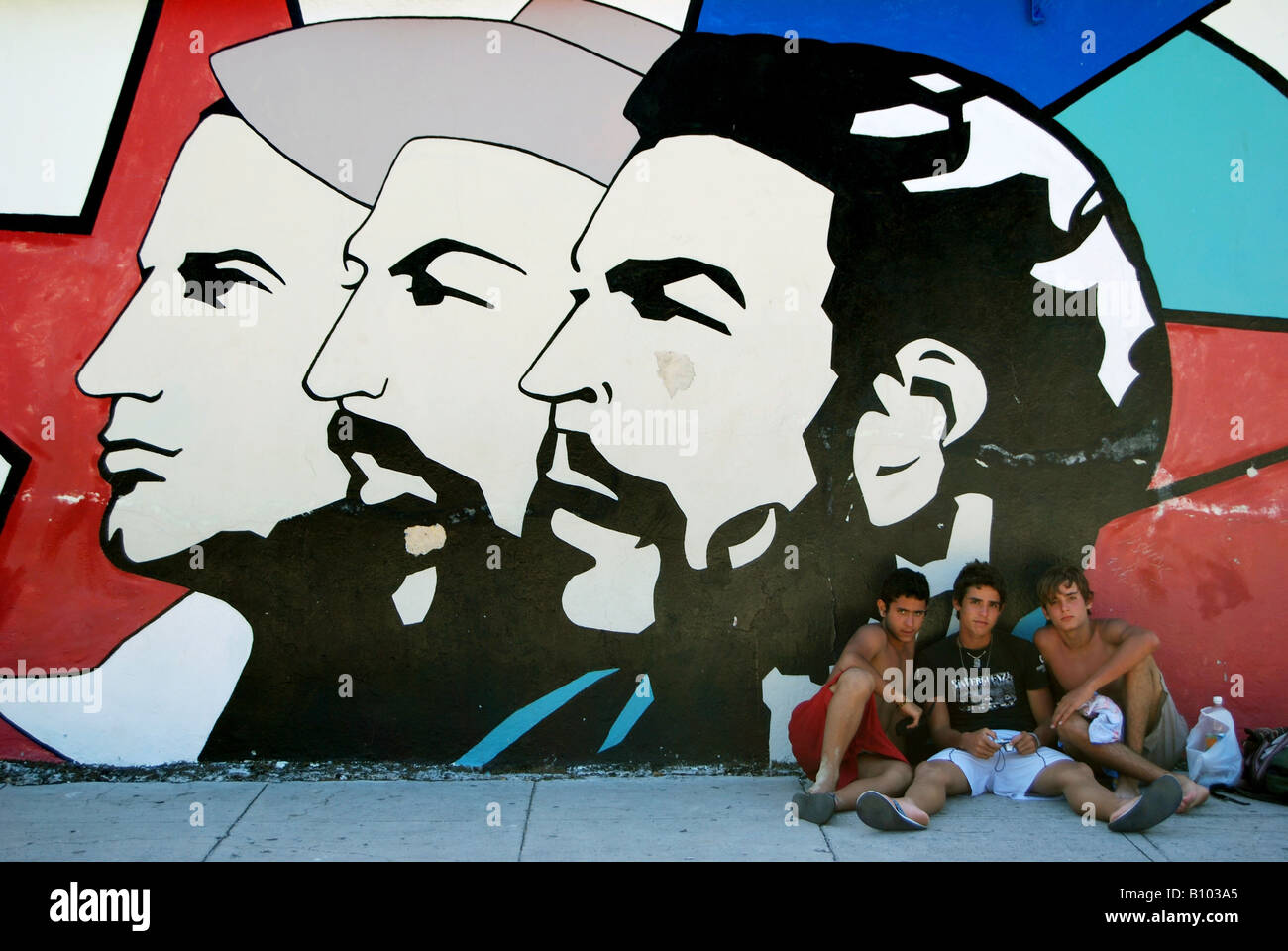 Revolutionäre Graffiti in Havanna Centro Kuba Stockfoto