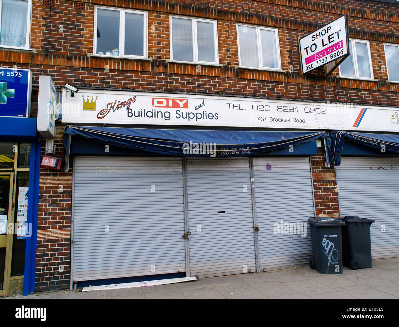 DIY-Geschäft in Brockley Lewisham London SE4 geschlossen Stockfoto