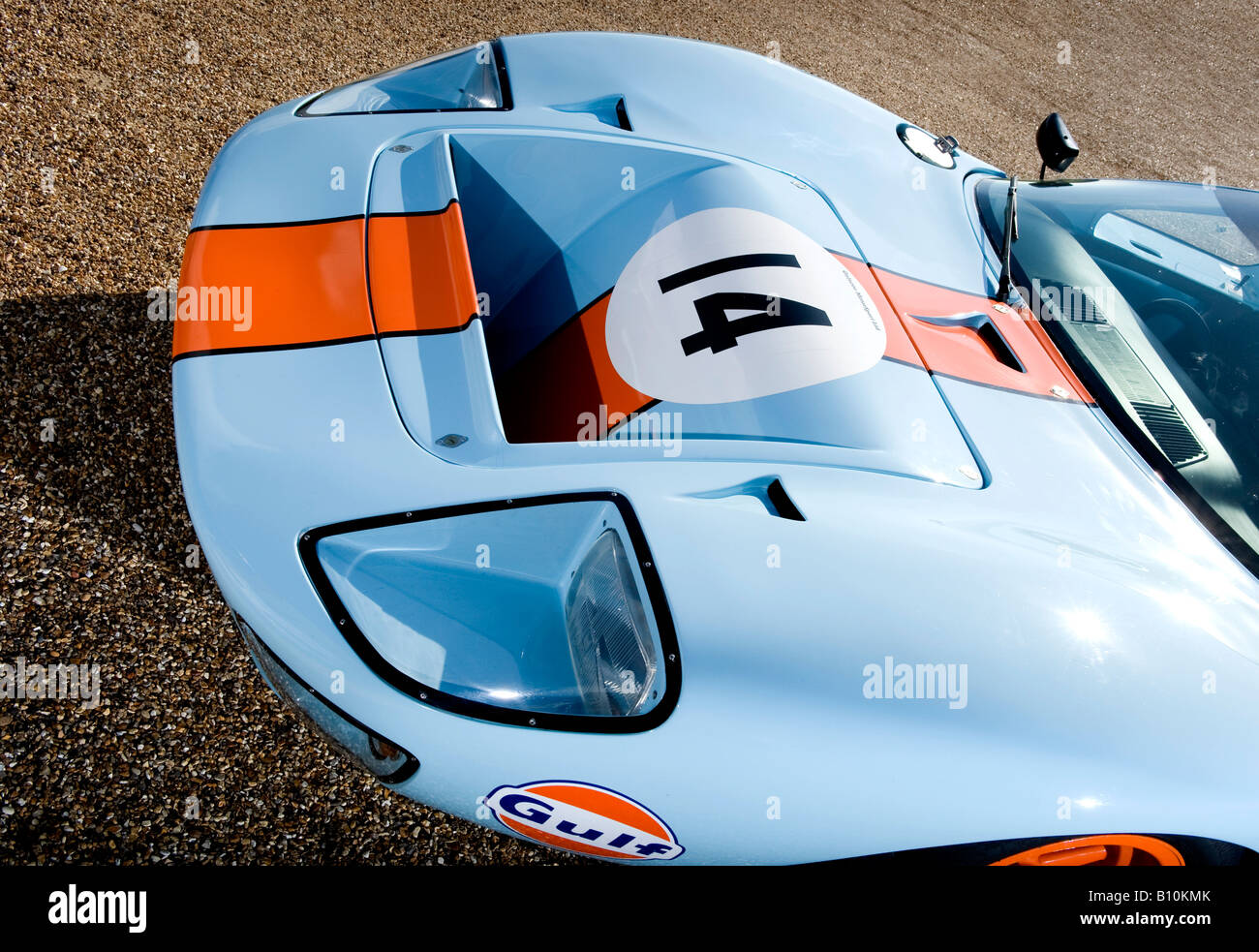 Ford gt40 Gt Le Mans Rennen Auto Auto Golf Motor Orange blau Stockfoto