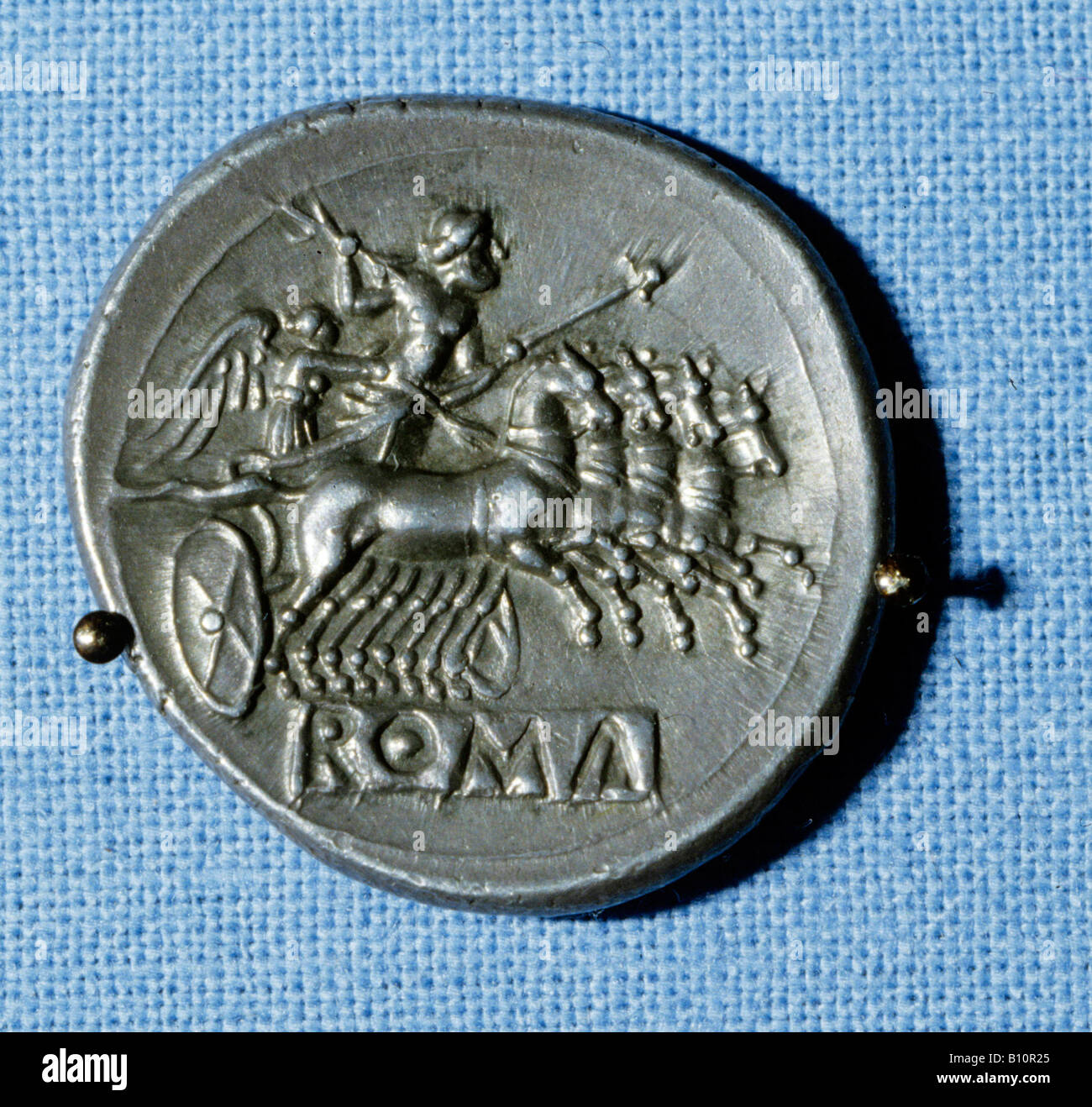 Römische Münzen Römische Republik Zeitraum 218 212 v. Chr. Stockfoto