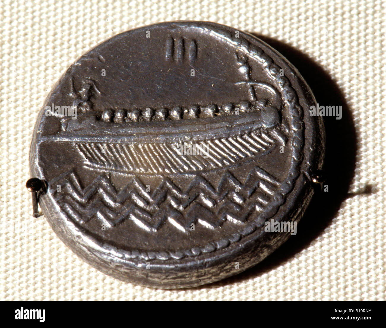 Phönizische kriegsgaleere. Silber Lot. Byblos, Reifen 4 Cent BC Libanon Stockfoto