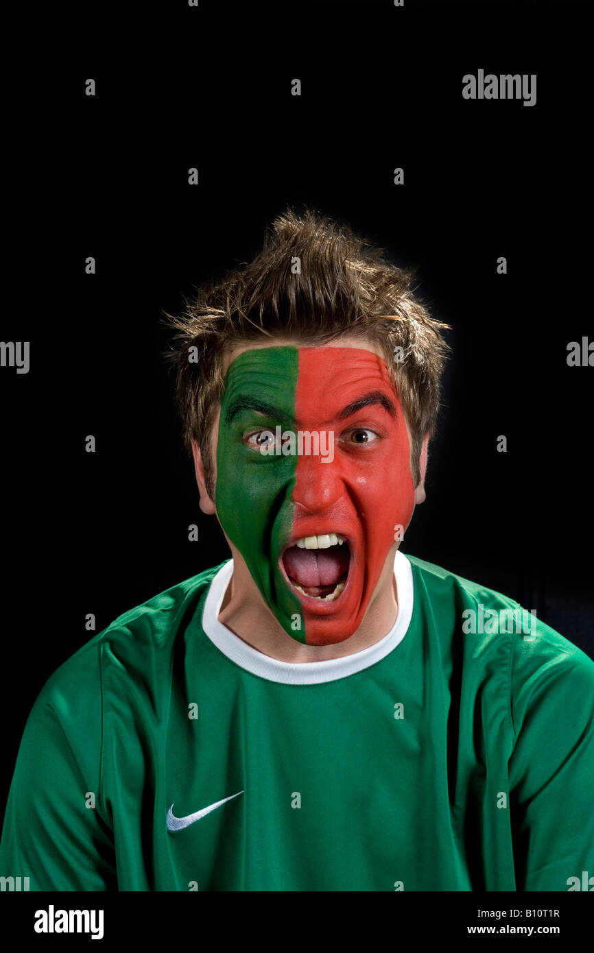 Portugiesische Fußball-fan Stockfoto