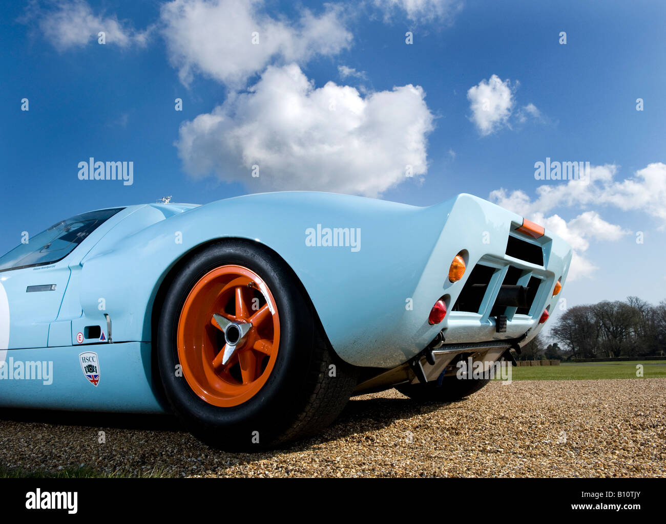 Ford gt40 Gt Le Mans Rennen Auto Auto Golf Motor Orange blau Stockfoto