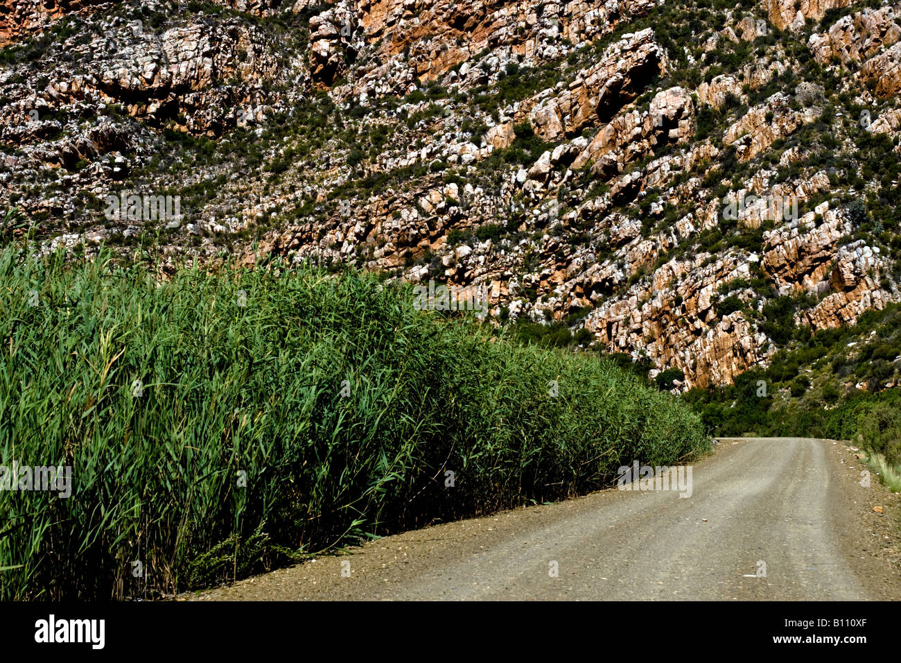 Der Weg zum Pass Seweweekspoort, Little Karoo, Südafrika Stockfoto