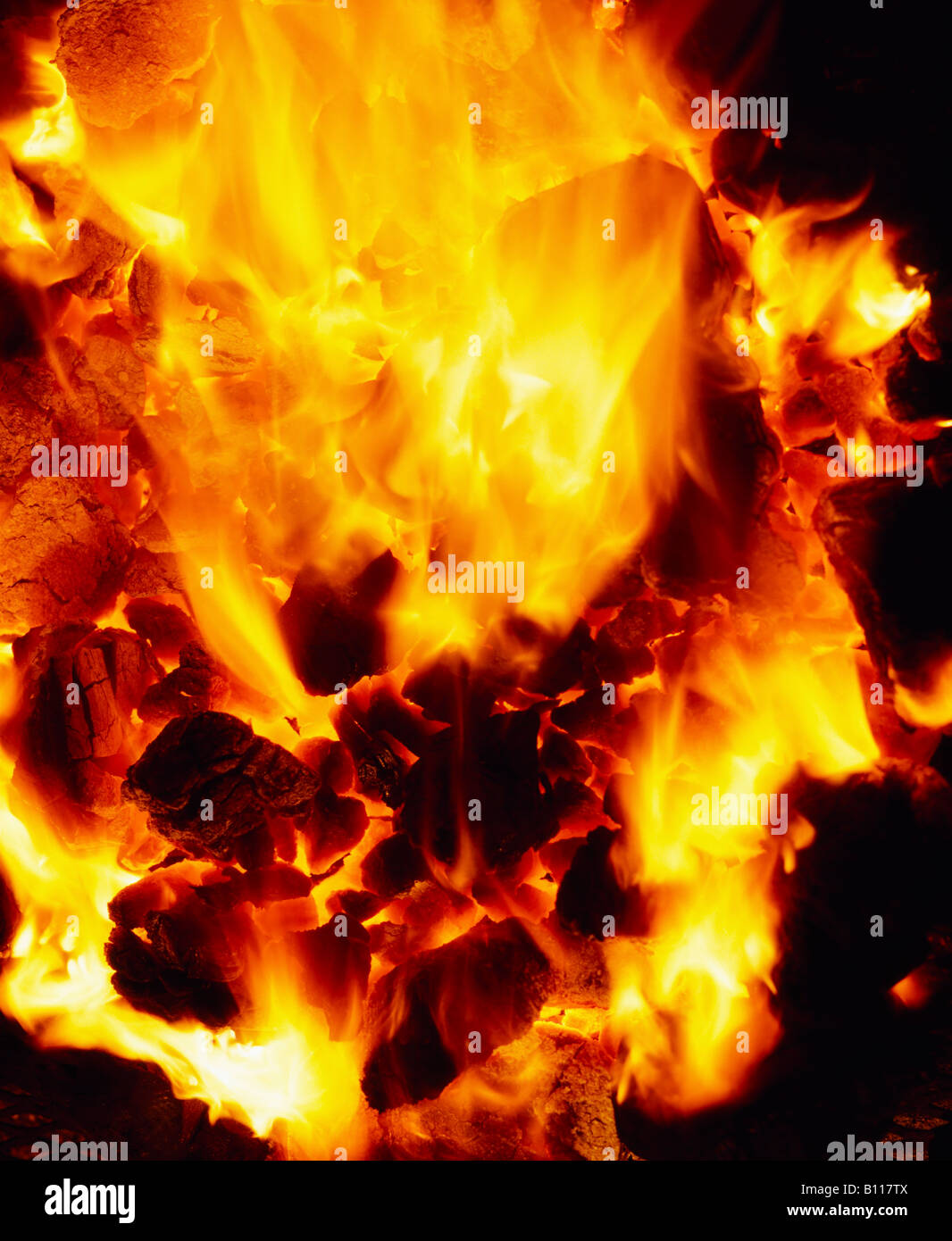 Kohle-Feuer Stockfoto