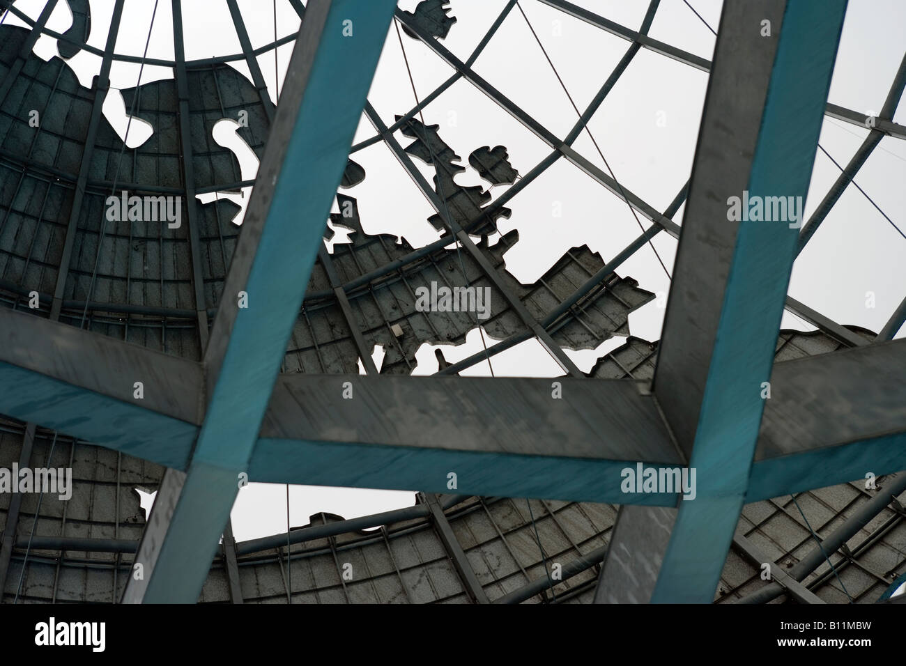 EUROPAKARTE UNISPHERE GLOBE (©GILMORE D CLARKE 1964) FLUSHING MEADOWS CORONA PARK QUEENS NEW YORK CITY USA Stockfoto