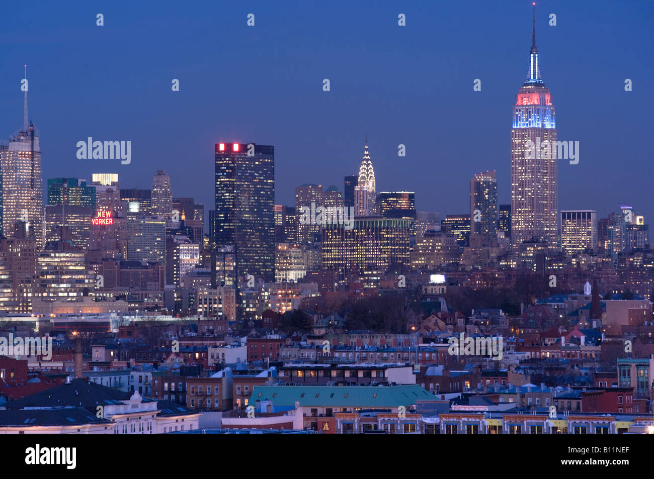 MIDTOWN MANHATTAN NEW YORK CITY SKYLINE VON HOBOKEN, NEW JERSEY USA Stockfoto