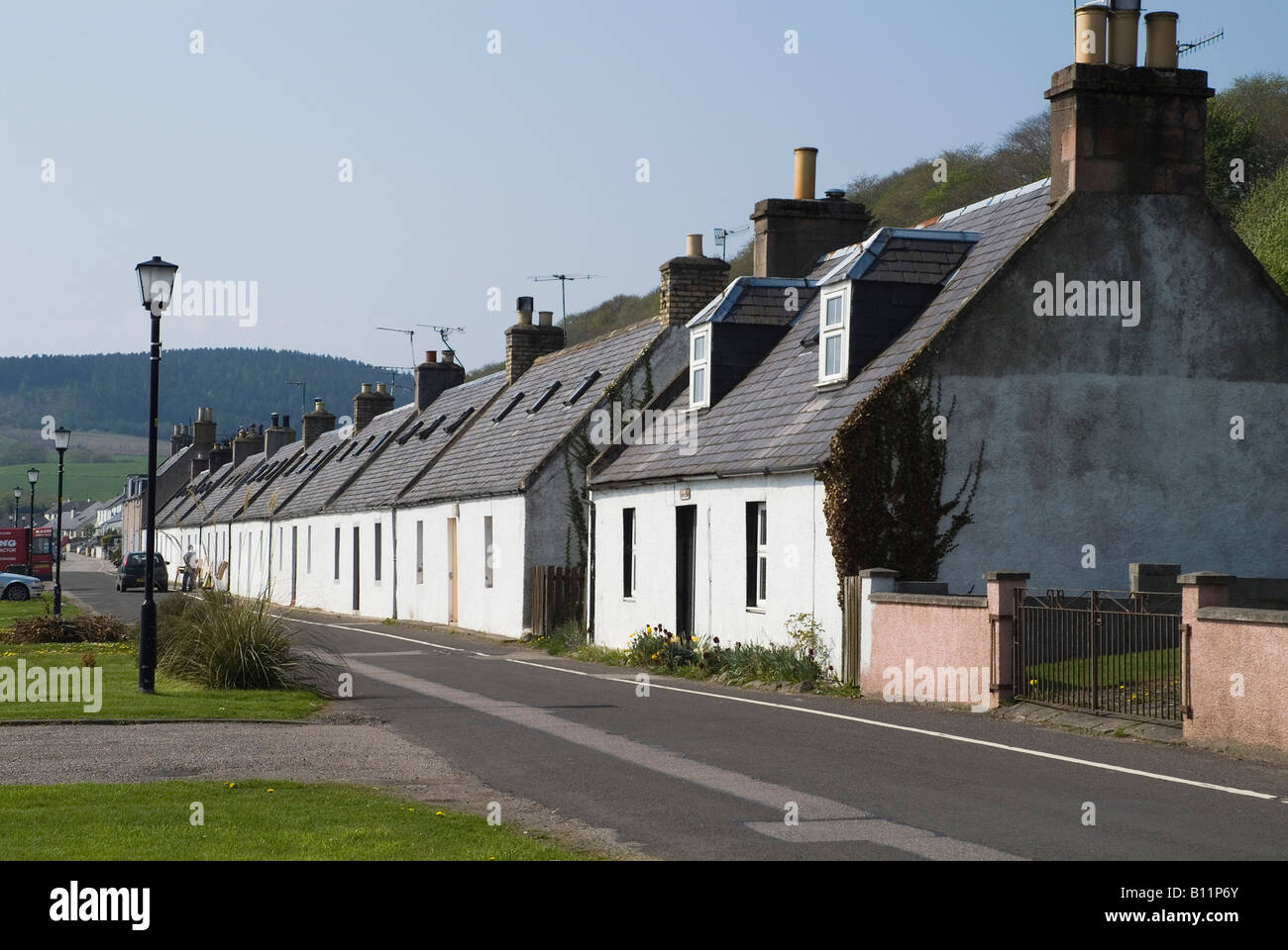 dh Fischerdorf Hütten AVOCH SCHWARZ ISLE ROSS CROMARTY Scottish Cottage Houses Seafront Road scotland Highlands Street Stockfoto