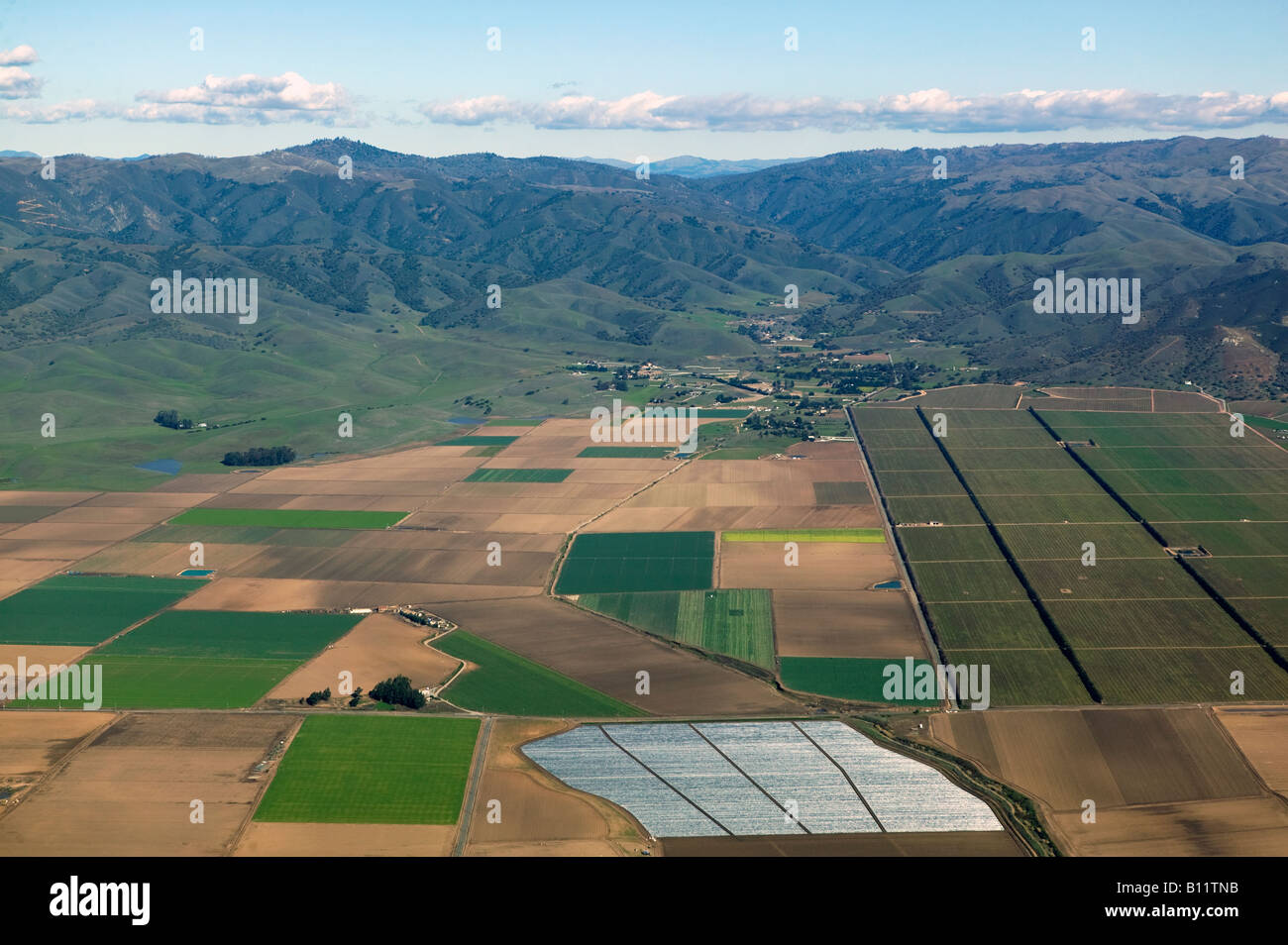 Antenne über Salinas Valley Kalifornien Stockfoto