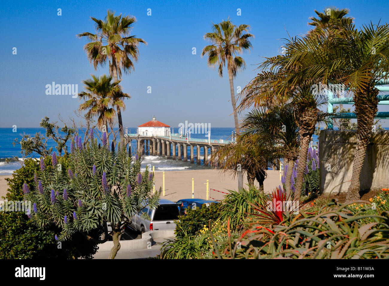 Frühling an der Manhattan Beach Pier, Manhattan Beach, Kalifornien Stockfoto