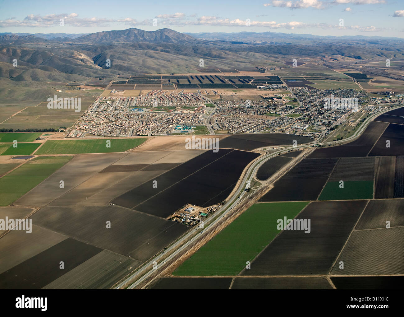 Antenne über Salinas Valley California Highway 101 Stockfoto