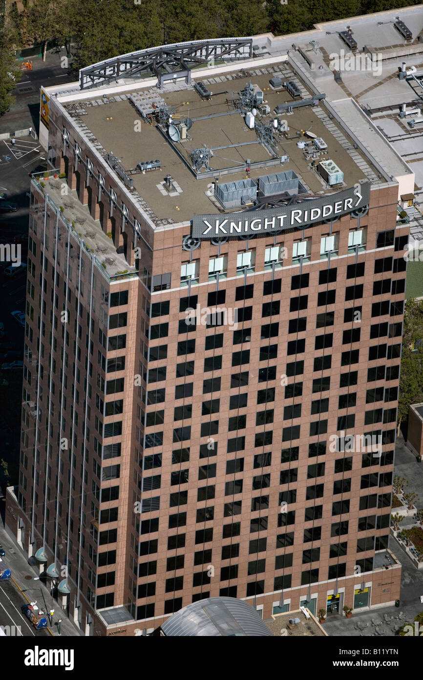 Antenne über Knight Ridder Gebäude San Jose Kalifornien Stockfoto