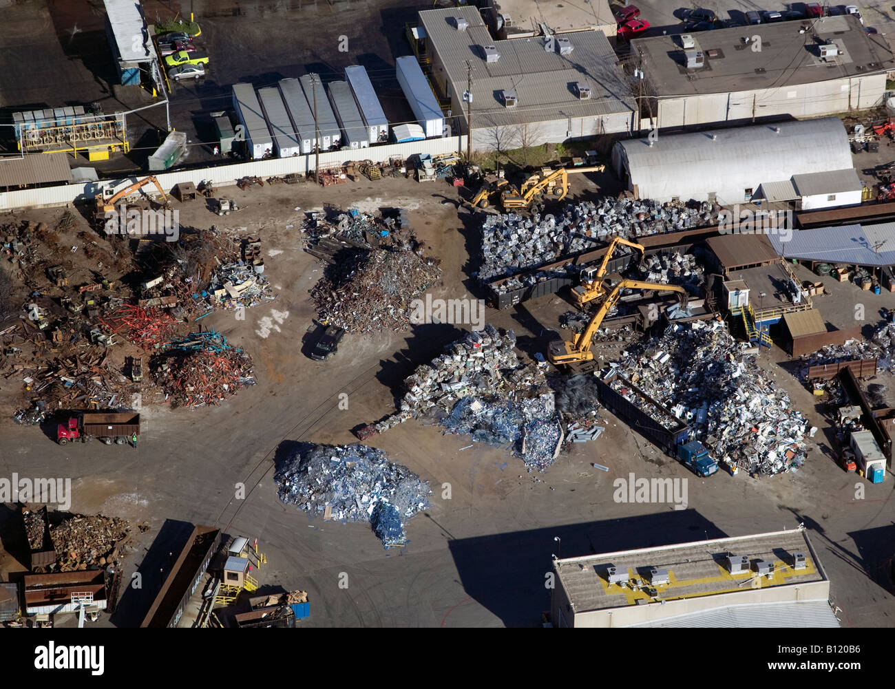 Luftaufnahmen über recycling Metall Dallas Texas Stockfoto