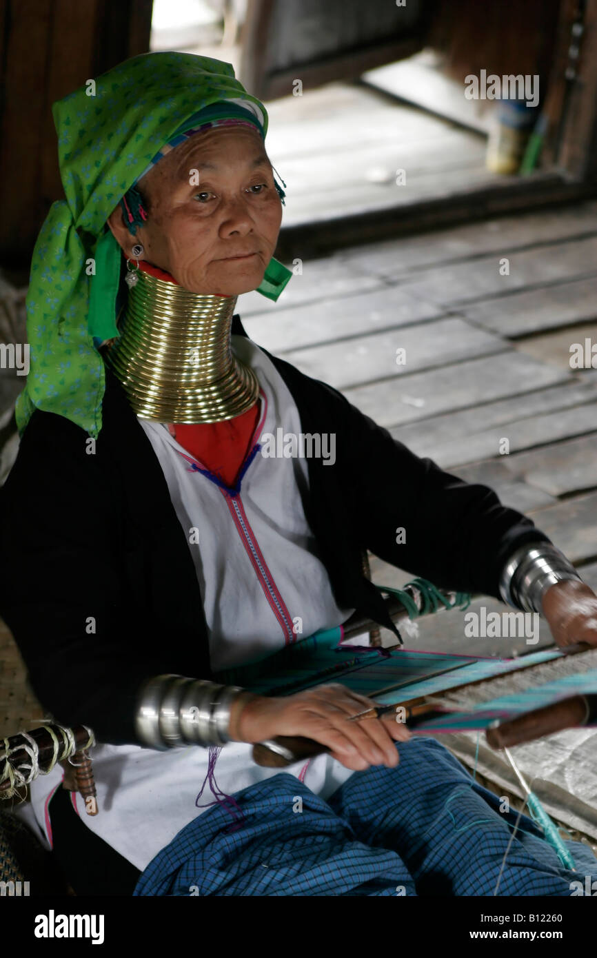 Padaung Bergvolk Frau, Inle-See, Myanmar (Burma) Stockfoto
