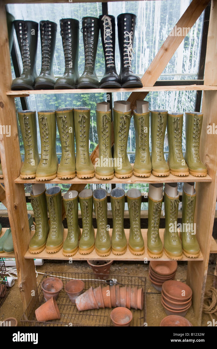 Posh Wellington Boots Petersham Nurseries Richmond London Stockfoto