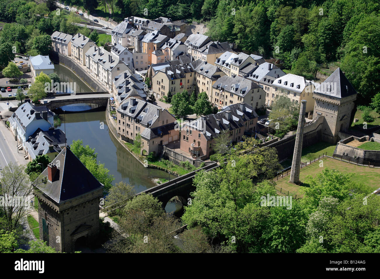 Luxemburg allgemeine Luftbild Vauban Türme Stockfotografie Alamy