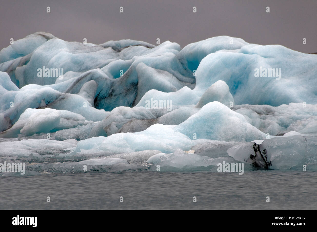 Jökulsárlón Gletscher Lagune Breidamerkurjokull Gletscher Vatnajökull Island Stockfoto