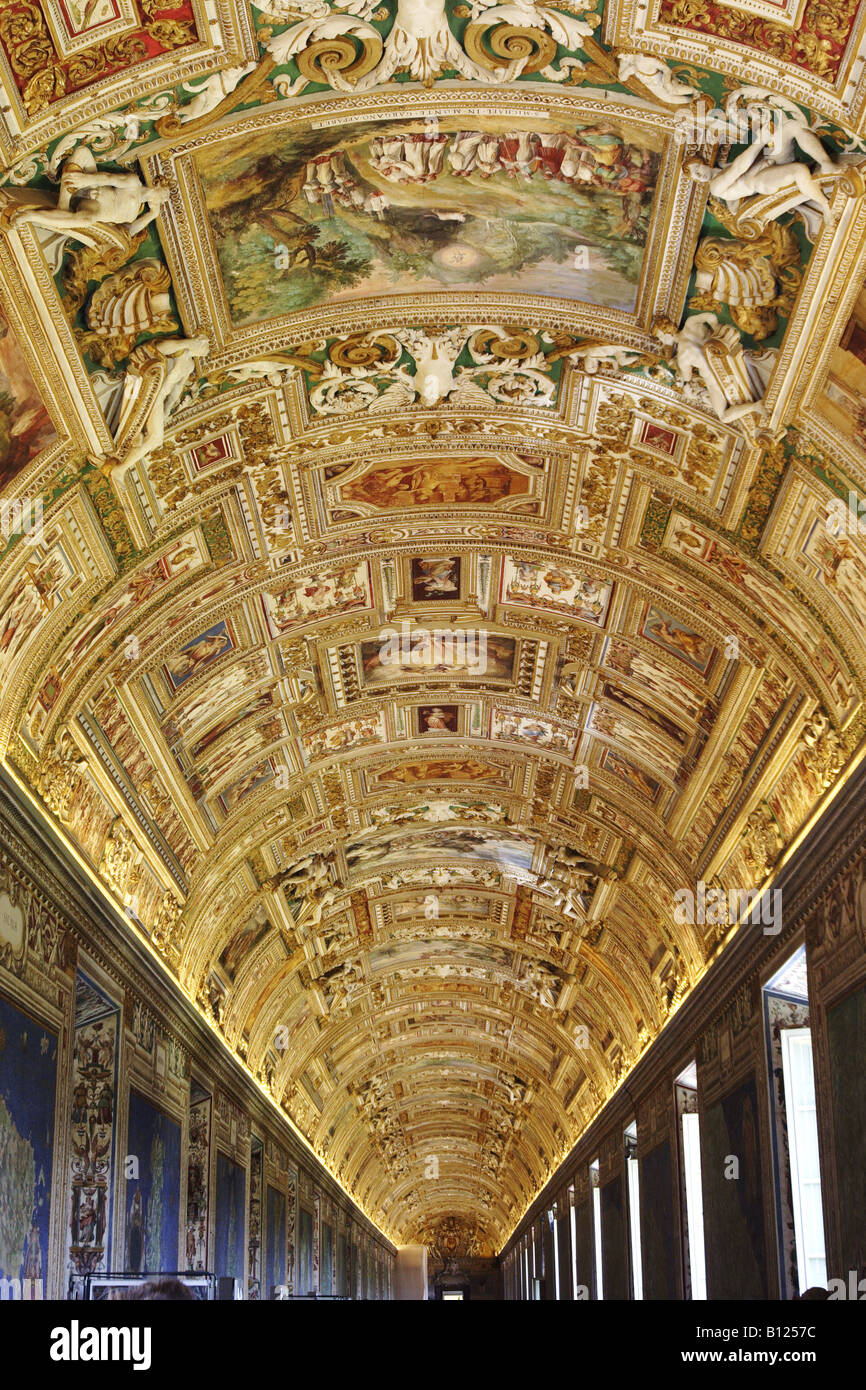 "Galerie der Landkarten, Galleria Delle Carte Geografich, in den Vatikanischen Museen Stockfoto