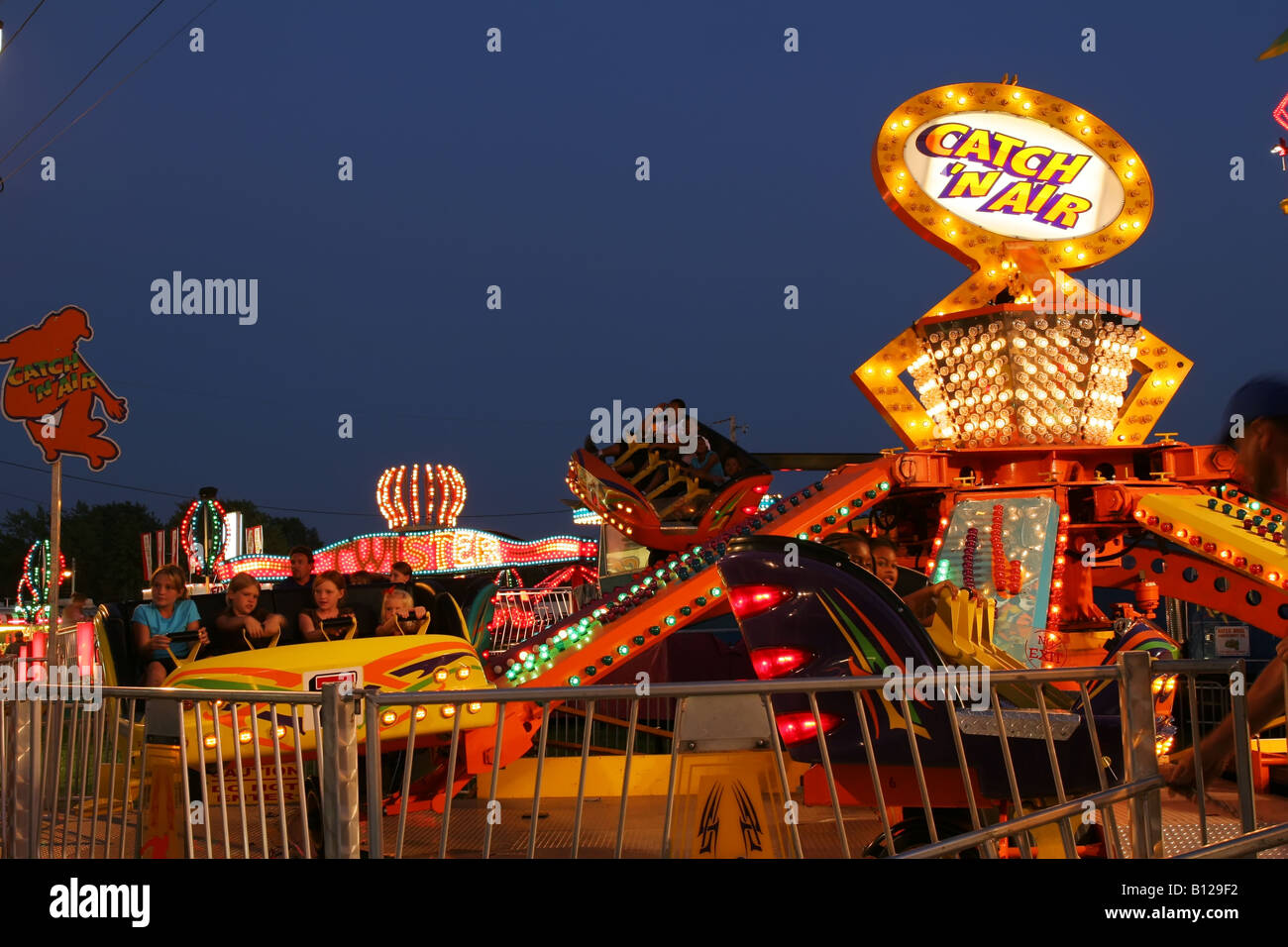 Fangen Sie N Air Carnival Ride Canfield Fair Canfield Ohio Stockfoto