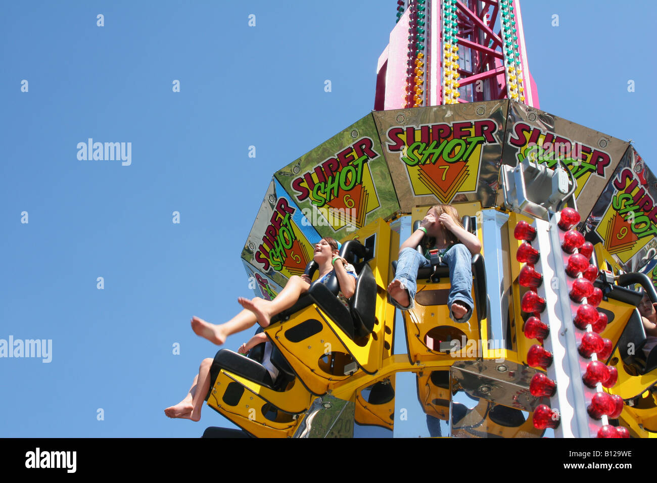 Fallturm Carnival Ride Canfield Fair Canfield Ohio Stockfoto