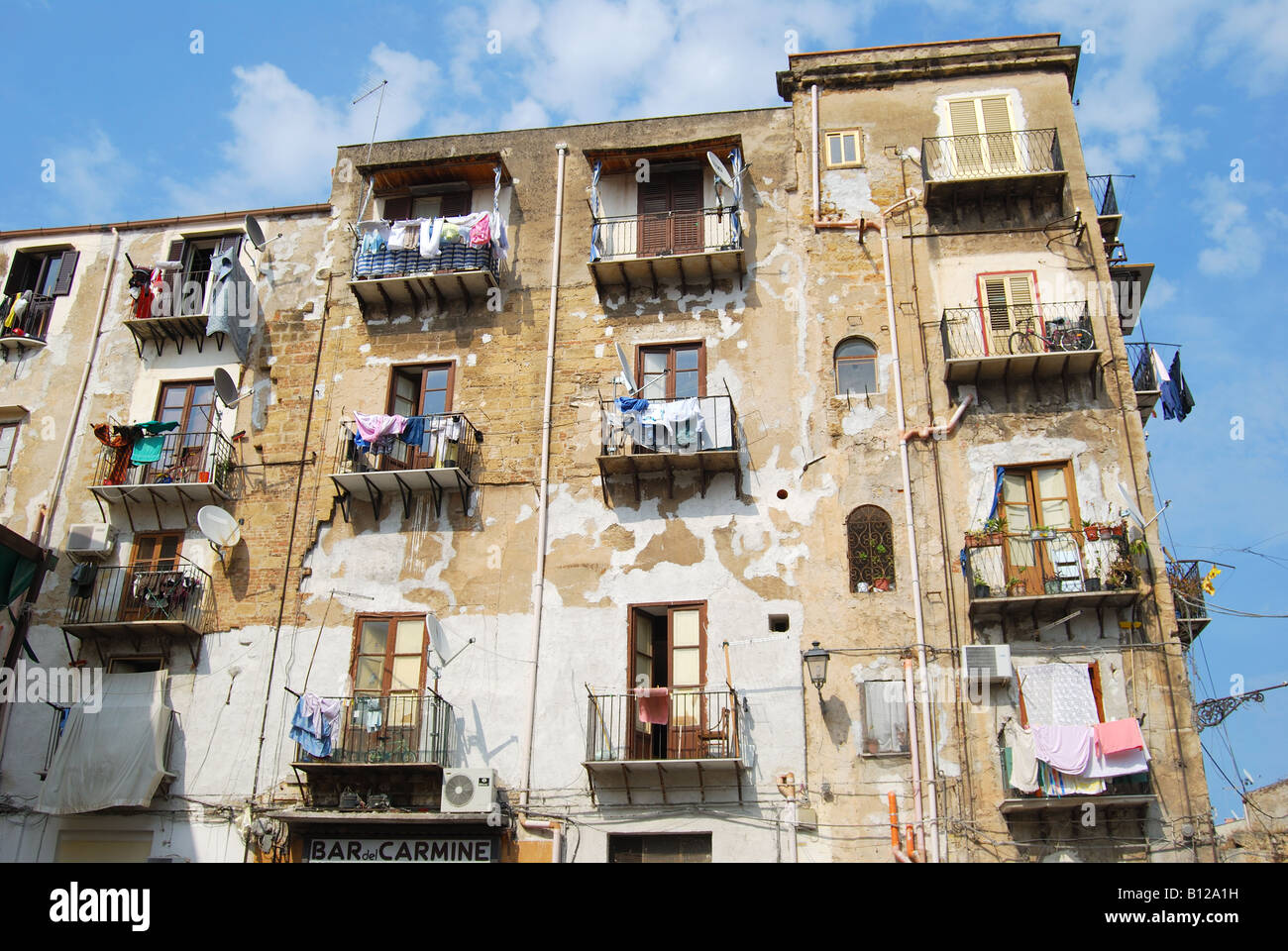 Verfallene Gebäude, Palermo, Provinz Palermo, Sizilien, Italien Stockfoto