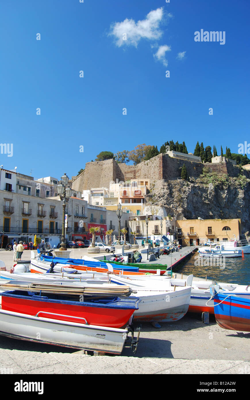 Marina Corta, Lipari, Isola Lipari, Provinz Messina, Sizilien, Italien Stockfoto