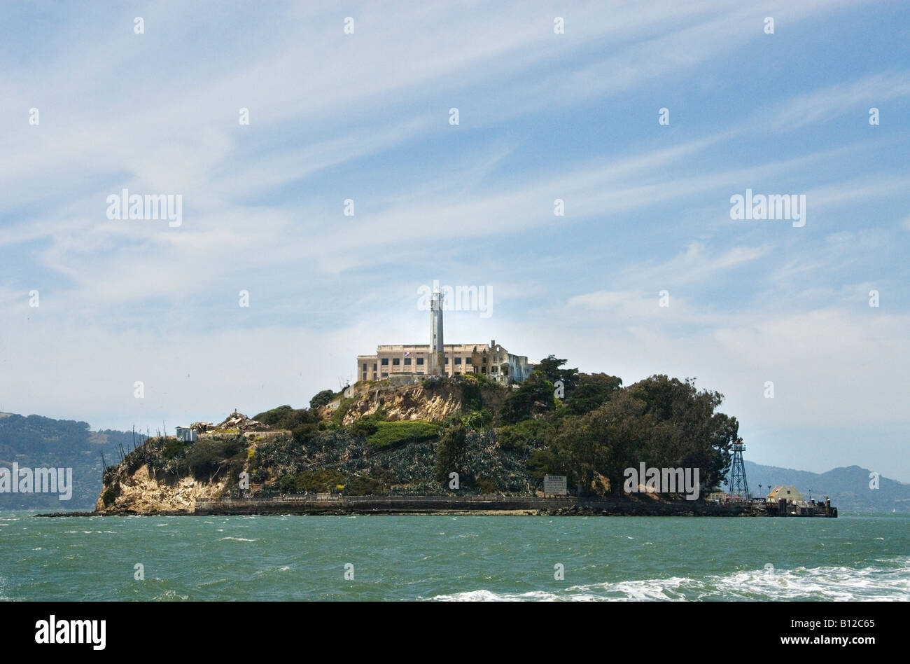 Alcatraz Island und Bay, San Francisco Stockfoto