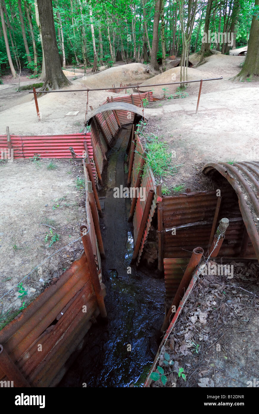 Ersten Weltkrieg Gräben bei Hill 62 Ypern auffallende erhalten Stockfoto