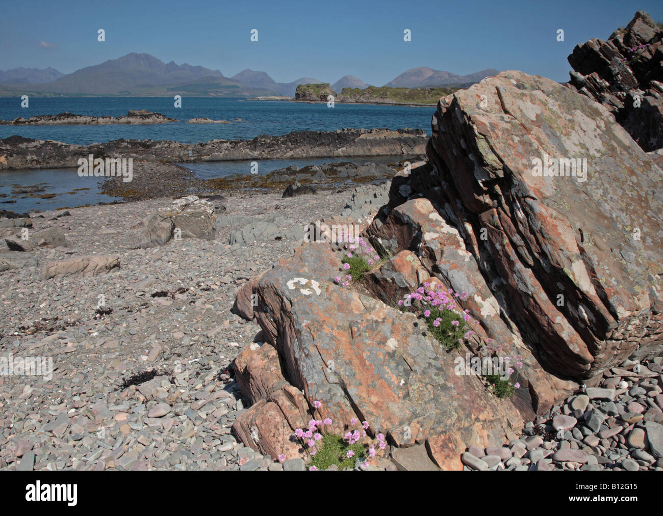 Cuillin Hills aus Tokavaig Isle Of Skye Schottland Stockfoto