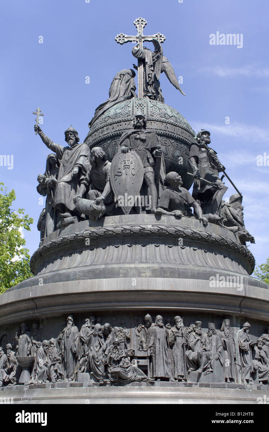 Das Denkmal für die Millennium Russlands. Weliki Nowgorod. Stockfoto