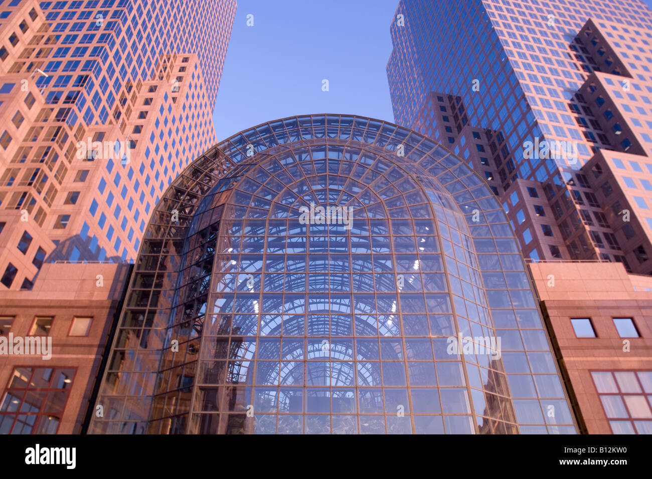 WINTERGARTEN ATRIUM WORLD FINANCIAL CENTER TÜRME BATTERY PARK DOWNTOWN MANHATTAN NEW YORK CITY USA Stockfoto