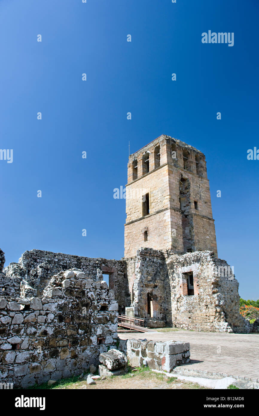 TURM DER KATHEDRALE PANAMA LA VIEJA RUINEN PANAMA CITY-PANAMA Stockfoto