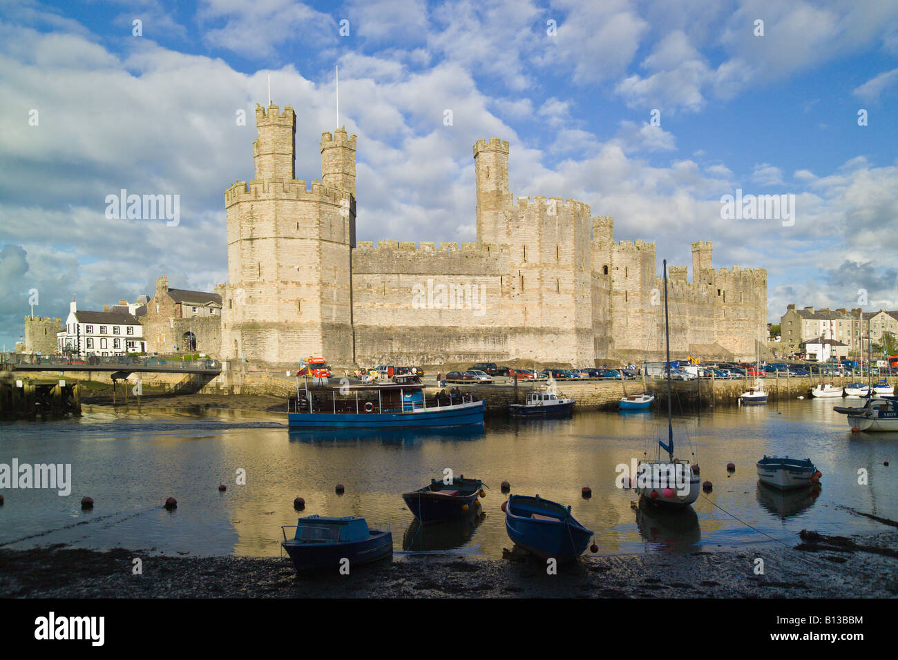 Caernarvon Castle, Gwynedd, Nordwales Stockfoto