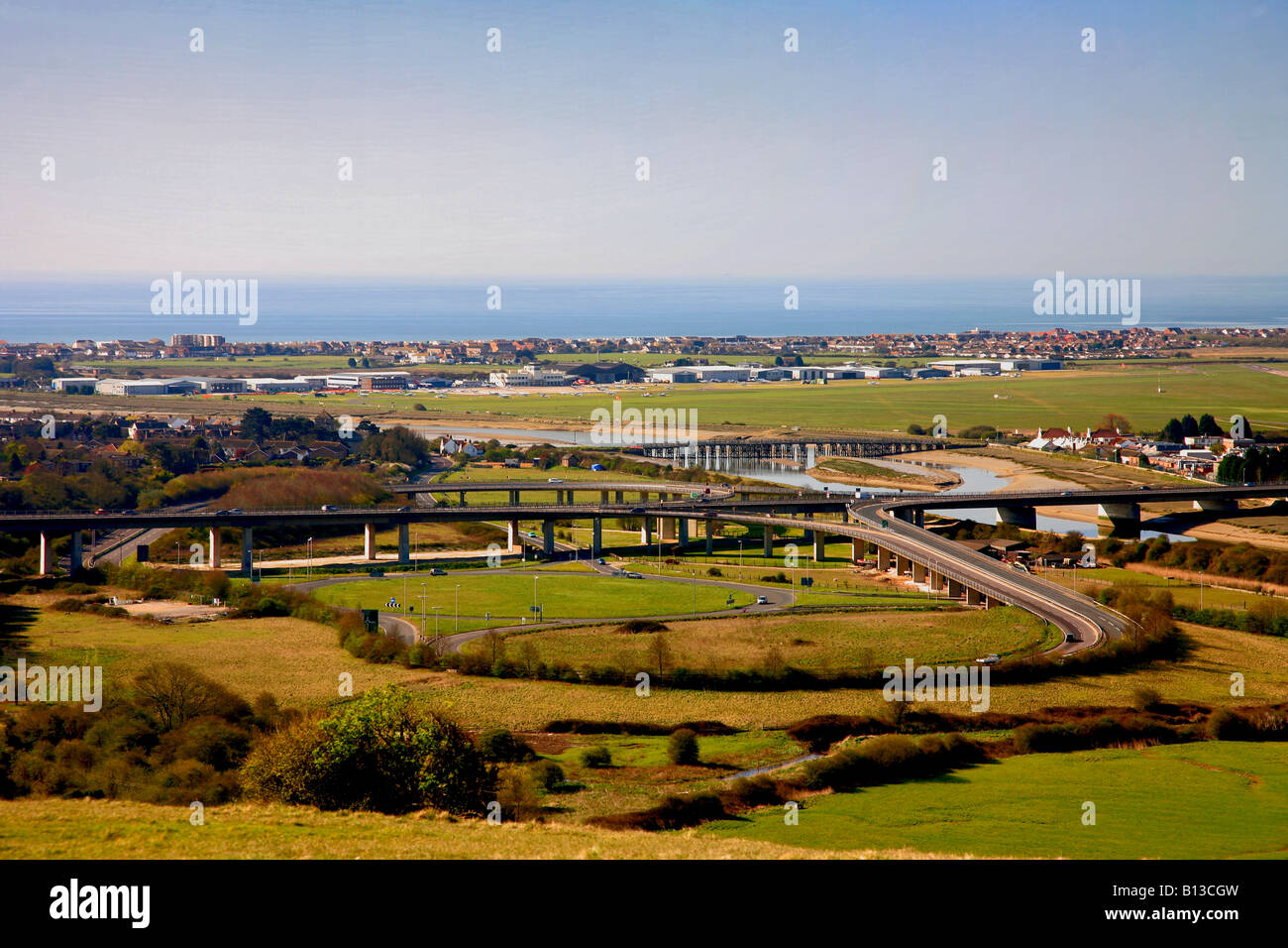 Adur Flusstal Shoreham South Downs Sussex England Großbritannien UK Stockfoto